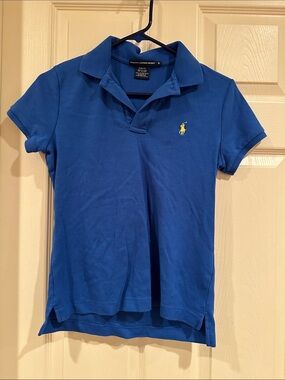 Ralph Lauren Blue Polo with Yellow Pony Embroidery